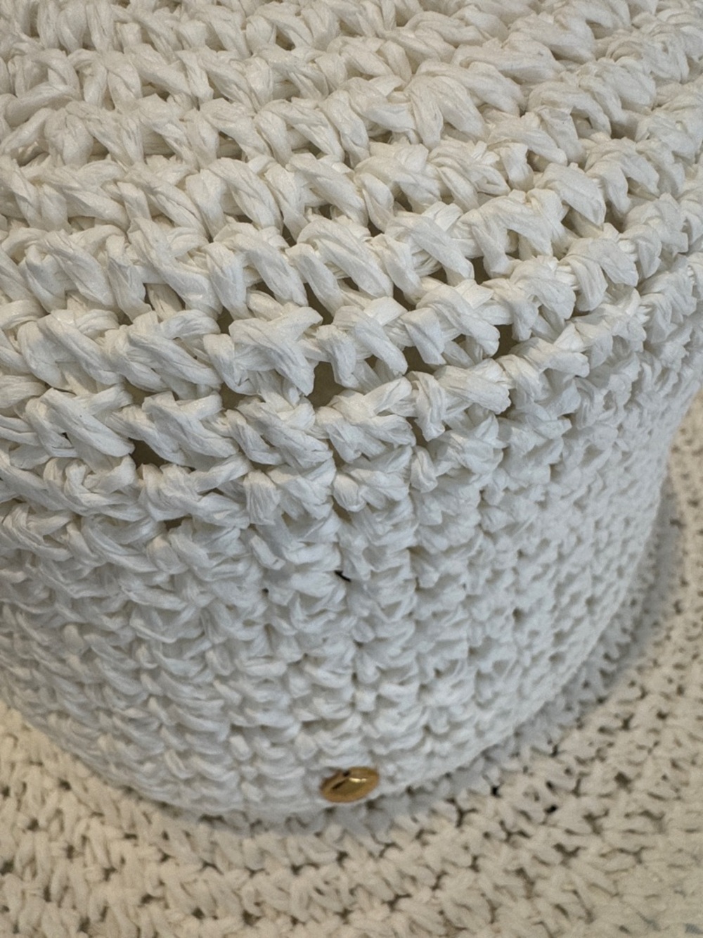 White Crochet Bucket Hat - Picture 11 of 11